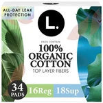 L. Ultra Thin Pads For Women, Organic Cotton Top Layer, Regular + Super Duo P.... Fixed Price $16.03.