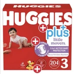 Huggies Plus Little Movers Size 3, 16-28 Lbs, 204 Count- New & Sealed. Fixed Price $69.99.