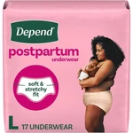 Depend Adult Postpartum Underwear For Women, Maximum Absorbency, Large, 17 Count. Fixed Price $17.88.