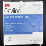 Box Of 25 3M Cavilon No-sting Barrier Film With Wand, #3343, Exp 3/2028. Fixed Price $29.99.