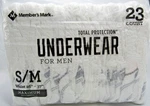 Members Mark Men Disposable Underwear S/m 26-37 Max Absorbency 23 Ct New. Fixed Price $22.00.