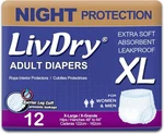 Livdry Overnight Adult Diapers Women And Incontinence Underwear Xl 24-COUNT. Fixed Price $47.99.