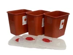 (3) Covidien Sharpsafety Red Containers 2-GALLON W/ Clear Lid 8990SA. Fixed Price $44.99.