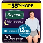 Depend Night Defense Incontinence Underwear For Men Extra-large 20 Count. Fixed Price $32.49.