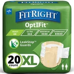 Fitright Adult Diapers Optifit Incontinence Briefs Xl 56IN-64IN 20 Count White. Fixed Price $19.99.
