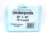 Secure Personal Care 30X30IN Disposable Underpads Heavy 10 Count. Fixed Price $13.59.