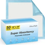 50 Count 36" X Super Absorbency Disposable Underpads - Leakproof Quick Dr.... Fixed Price $46.99.
