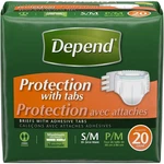 Depend Protection With Tabs, Maximum Briefs S/m, 20 Count 19-34 In Waist. Fixed Price $38.99.