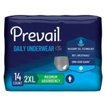 Prevail Disposable Underwear Male 2X-LARGE Maximum 56 Ct. Fixed Price $52.95.