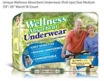 Wellness Absorbent Underwear Brief Sz Medium 19" - 30" Pk Of 16. Fixed Price $10.99.