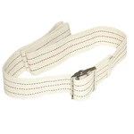 Fabrication Enterprises Fablife White Pinstripe Gait Belt With Metal Buckle, 54. Fixed Price $31.40.