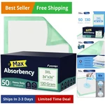 50 Count Hospital Grade 130 Gram 36 Max Absorbency Disposable Underpad.... Fixed Price $71.12.