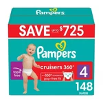 Pampers Cruisers 360 Diapers Gap-free Fit, Size (22-37 Pounds), 148 Count. Fixed Price $75.84.