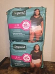 Lot (2) Depend Women's Maximum Disposable Underwear, Size (16-20), 17 Ct. Fixed Price $31.99.