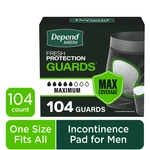 Depend Incontinence Guards/bladder Control Pads For Men, Maximum Absorbency, 104. Fixed Price $32.98.
