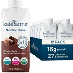 Kate Farms Organic Nutrition Shake Chocolate 16G Protein, Pack, Exp 12/23/26. Fixed Price $47.95.