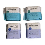 Lot Of 4 The Honey Pot Company Organic Pads 2X Super 16 Ct + Overnight 12. Fixed Price $40.49.