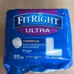 Fitright Ultra Underwear Large 20 Count Heavy Maximum Absorbency Anti-leak Guard. Fixed Price $12.00.