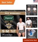Comfortable Real Fit Disposable Incontinence Underwear Men - Grey, S/m. Fixed Price $25.99.