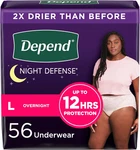 Depend Defense Incontinence Overnight Underwear For Women, Large - 56 Ct. Fixed Price $54.90.