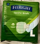 Briefs/diaper W/tabs, Medline Fitright Optifit Lg, Men/women, 44-56", 20 Pak New. Fixed Price $14.99.