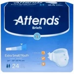 Attends Youth Briefs Incontinence Pants - White, Size Xs, Pack Of 24. Fixed Price $17.00.