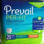 Prevail Per-fit Underwear Extra Large 68-80 Waist Incontinence Aid. Fixed Price $19.99.