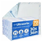 Medline 30" X 36" Ultrasorbs Disposable Underpads For Adults, Elderly, 70 Count. Fixed Price $105.88.
