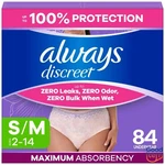Always Discreet Incontinence Underwear Women's - Maximum Small/medium 84CT. Fixed Price $50.34.