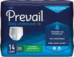 Prevail PUM-517 Daily Underwear, 2X-LARGE, Heavy Absorbency, Bag Of 14. Fixed Price $22.88.
