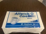Attends Care Medium Size Adult Incontinence Briefs Heavy Absorbency 24 Pack. Fixed Price $16.00.