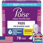 Poise Pads Incontinence Postpartum, Long, Ultra Absorbency, 78 Count. Fixed Price $69.78.