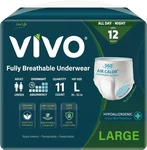 Vivo Adult Incontinence Diaper, Large, 11 Count. Fixed Price $18.69.