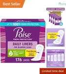 Incontinence Panty Liners Long Length 176 Count Light Absorbency Women. Fixed Price $36.97.