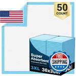 Aay Disposable Bed 36X36 50 Count Extra Large Incontinence Underpads Super. Fixed Price $56.03.