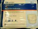 Covidien Sure Care Protective Underwear Super Absorbency Large 44-54"; 25/BAG. Fixed Price $49.99.