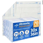 Medline Advanced Ultrasorbs Drypads, 30" X 36", 70 Count, Large Disposable Bed. Fixed Price $112.00.