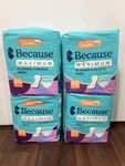 4 Packs Because Maximum Bladder Control Pads, Absorbs To 2 Cups. Fixed Price $60.00.