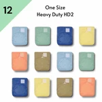 12 Kawaii Baby One Size Heavy Duty HD2 Cloth Diapers + 24 Inserts. Fixed Price $65.45.