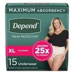 Depend Disposable Underwear Female X-large Maximum 30 Ct. Fixed Price $47.78.