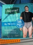 Men's Depends Fit-flex Underwear Xl Gray 15CT 2 (30 Total) New. Fixed Price $15.00.