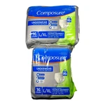 Composure Underwear For Men L/xl 38-64 Waist Maximum Absorbency 16 Ct Lot Of 2. Fixed Price $39.99.