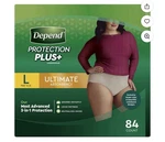 Depend Protection Plus Ultimate Underwear For Women Large 84-COUNT: Waist 38 -44. Fixed Price $72.99.