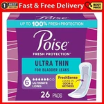 Poise Ultra Thin Incontinence Pads, 6 Drop Ultimate Absorbency, Long Length. Fixed Price $27.99.