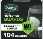 Depend Men Guards Maximum Absorbency 104 (2X52) Fresh Protection New. Fixed Price $14.49.