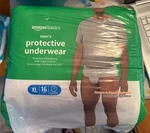 Amazon Basics: Men's Protective Underwear Xl 16 Count Maximum Absorbency. Fixed Price $14.00.