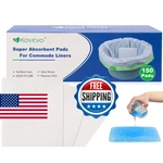 150 Pcs Commode Absorbent Pads For Bedside Toilet Chair Bucket, Liners. Fixed Price $42.34.