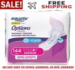Equate Options Incontinence Pads For Women, Maximum, Long, 45/72/144 Count. Fixed Price $29.97.