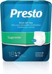Presto Supreme Brief, Large, 45-58 In. Waist, Blue, 72 Count, ABB21040. Fixed Price $40.90.