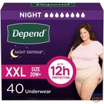 Depend Night Defense Adult Incontinence Underwear For Women - Xxl Blush 40CT. Fixed Price $53.36.